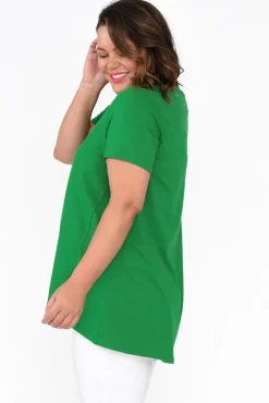 Cotton Tops<One Ten Willow Montreal Green Cotton Tee