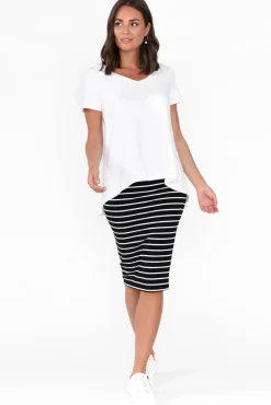 Cotton Tops<One Ten Willow Montreal White Cotton Tee