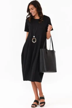 Cotton Dresses<Tirelli Morgan Black Diagonal Seam Dress