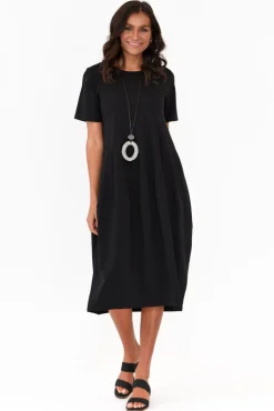 Cotton Dresses<Tirelli Morgan Black Diagonal Seam Dress