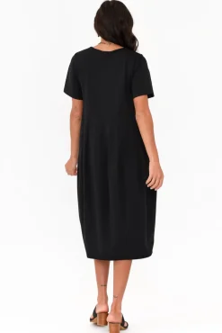 Cotton Dresses<Tirelli Morgan Black Diagonal Seam Dress