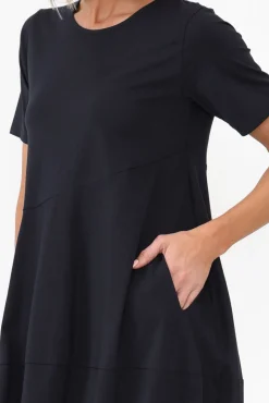 Cotton Dresses<Tirelli Morgan Navy Diagonal Seam Dress