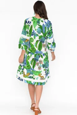 Cotton Dresses<Hammock u0026 Vine Morocco Green Floral Cotton Dress