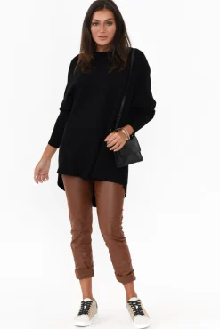 Pants<La Strada Munich Rust Wet Look Stretch Pant