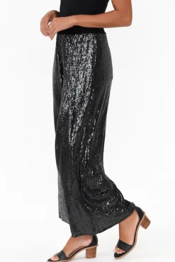 Pants<La Strada Myers Black Sequin Wide Leg Pant