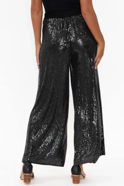 Pants<La Strada Myers Black Sequin Wide Leg Pant