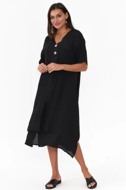 Cotton Dresses<La Mode Nala Black Layers Dress