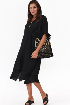 Cotton Dresses<La Mode Nala Black Layers Dress