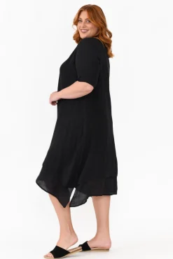 Cotton Dresses<La Mode Nala Black Layers Dress