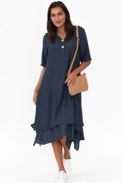 Cotton Dresses<La Mode Nala Navy Layers Dress