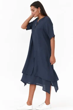 Cotton Dresses<La Mode Nala Navy Layers Dress