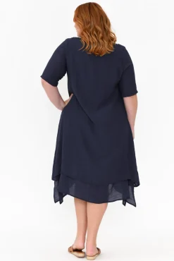 Cotton Dresses<La Mode Nala Navy Layers Dress