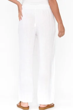 Pants<La Strada Nalda White Leopard Linen Embellished Pant