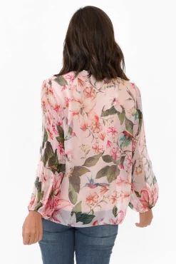Sleeved Tops<L'amore Narda Blush Garden Frill Top