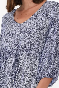 Below Knee Dresses<Slate the Label Nat Blue Floral Midi Dress