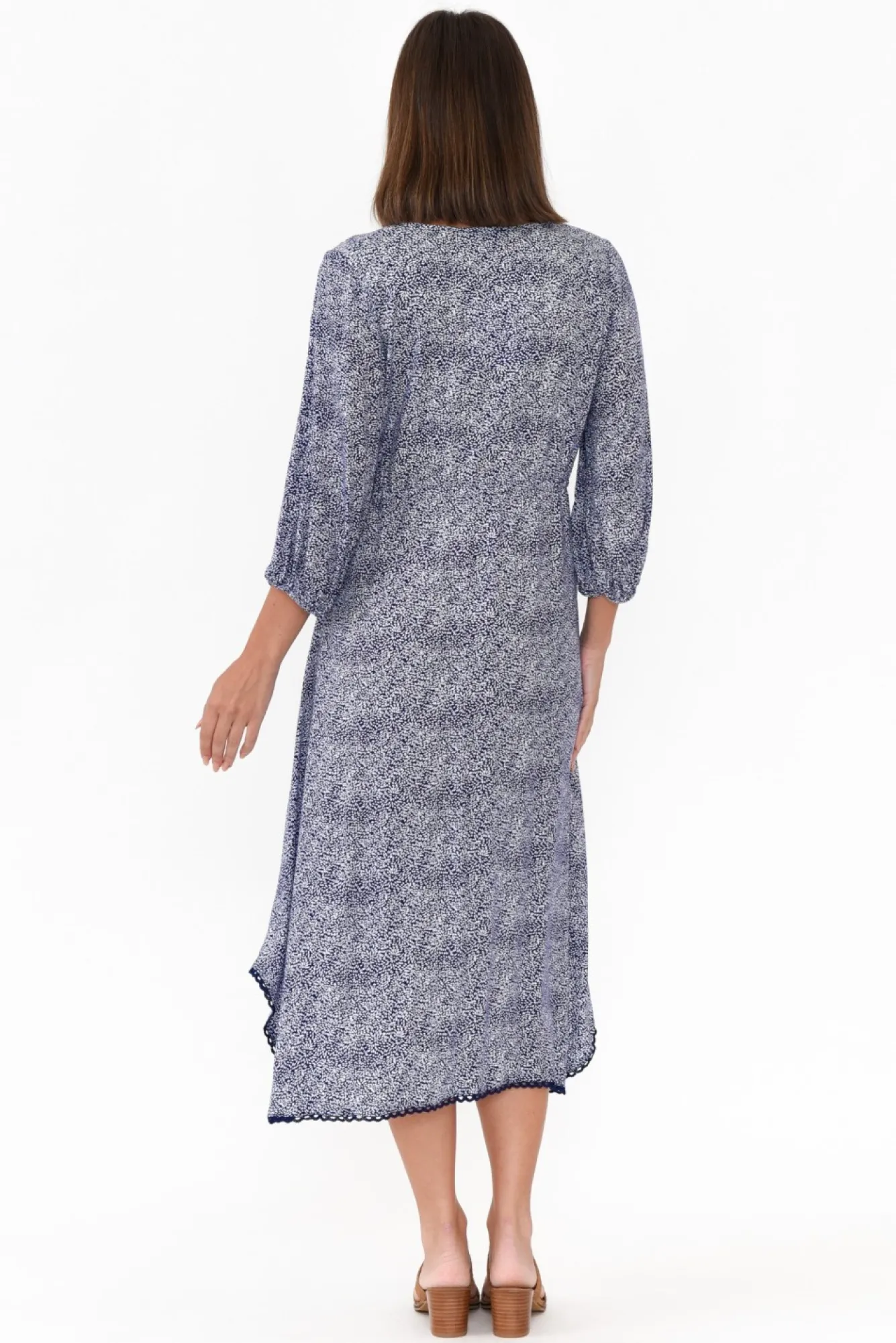 Below Knee Dresses<Slate the Label Nat Blue Floral Midi Dress