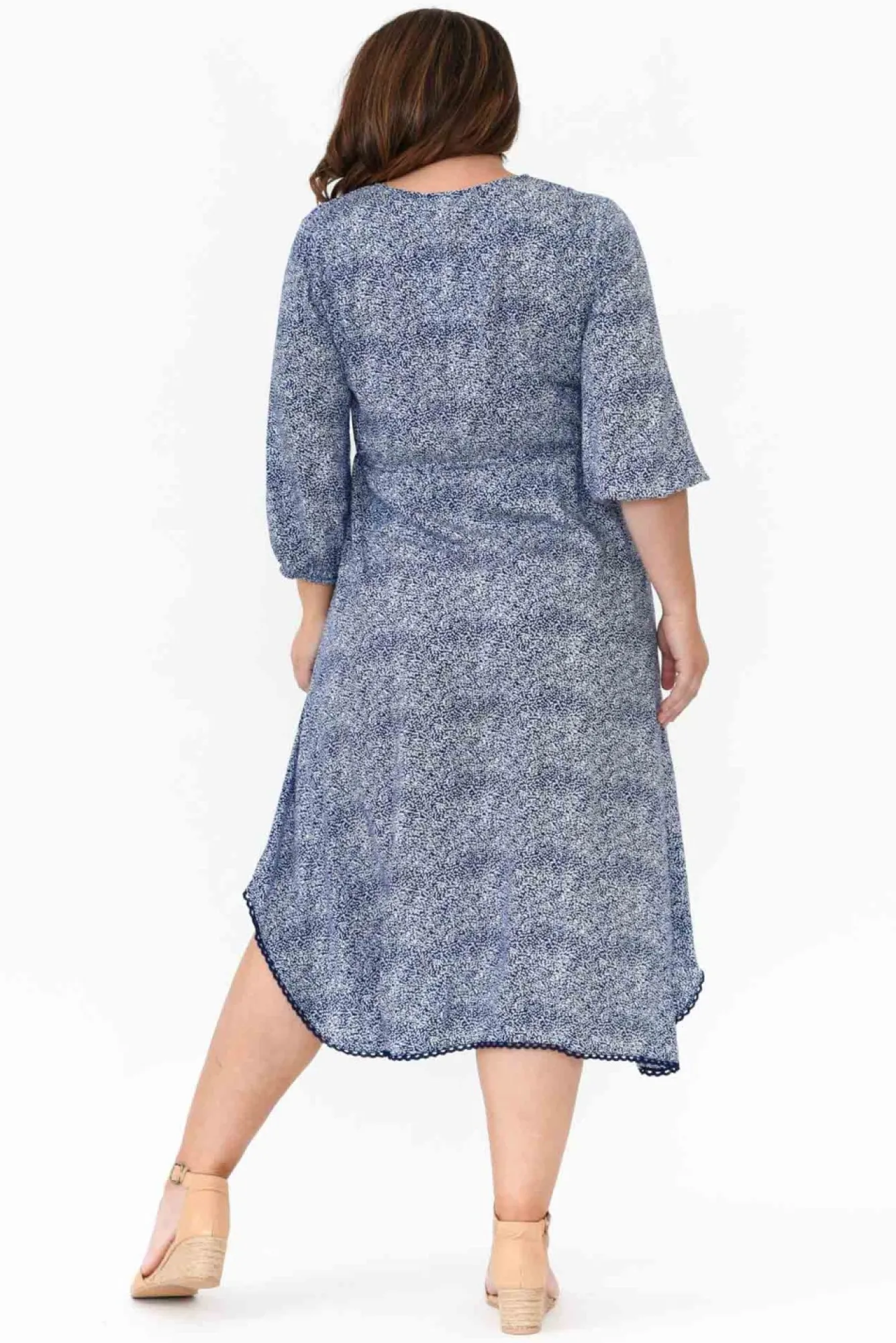 Below Knee Dresses<Slate the Label Nat Blue Floral Midi Dress