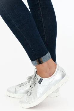 Leather Sneakers<Frankie4 Nat Ii Silver Tumbled Sneaker
