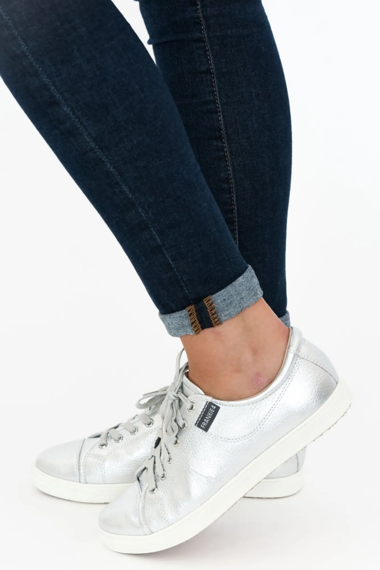 Leather Sneakers<Frankie4 Nat Ii Silver Tumbled Sneaker