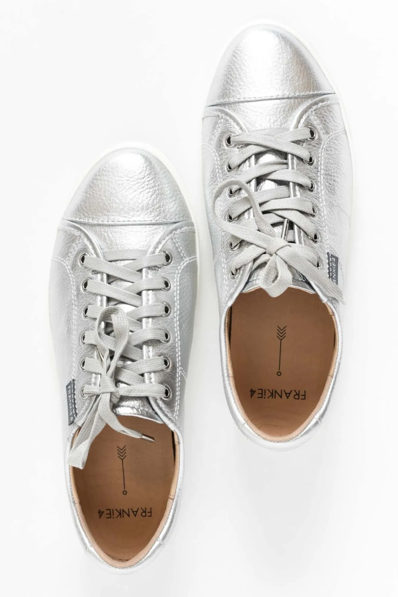 Leather Sneakers<Frankie4 Nat Ii Silver Tumbled Sneaker