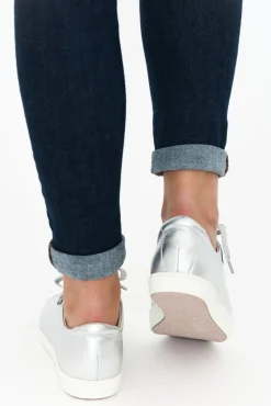 Leather Sneakers<Frankie4 Nat Ii Silver Tumbled Sneaker