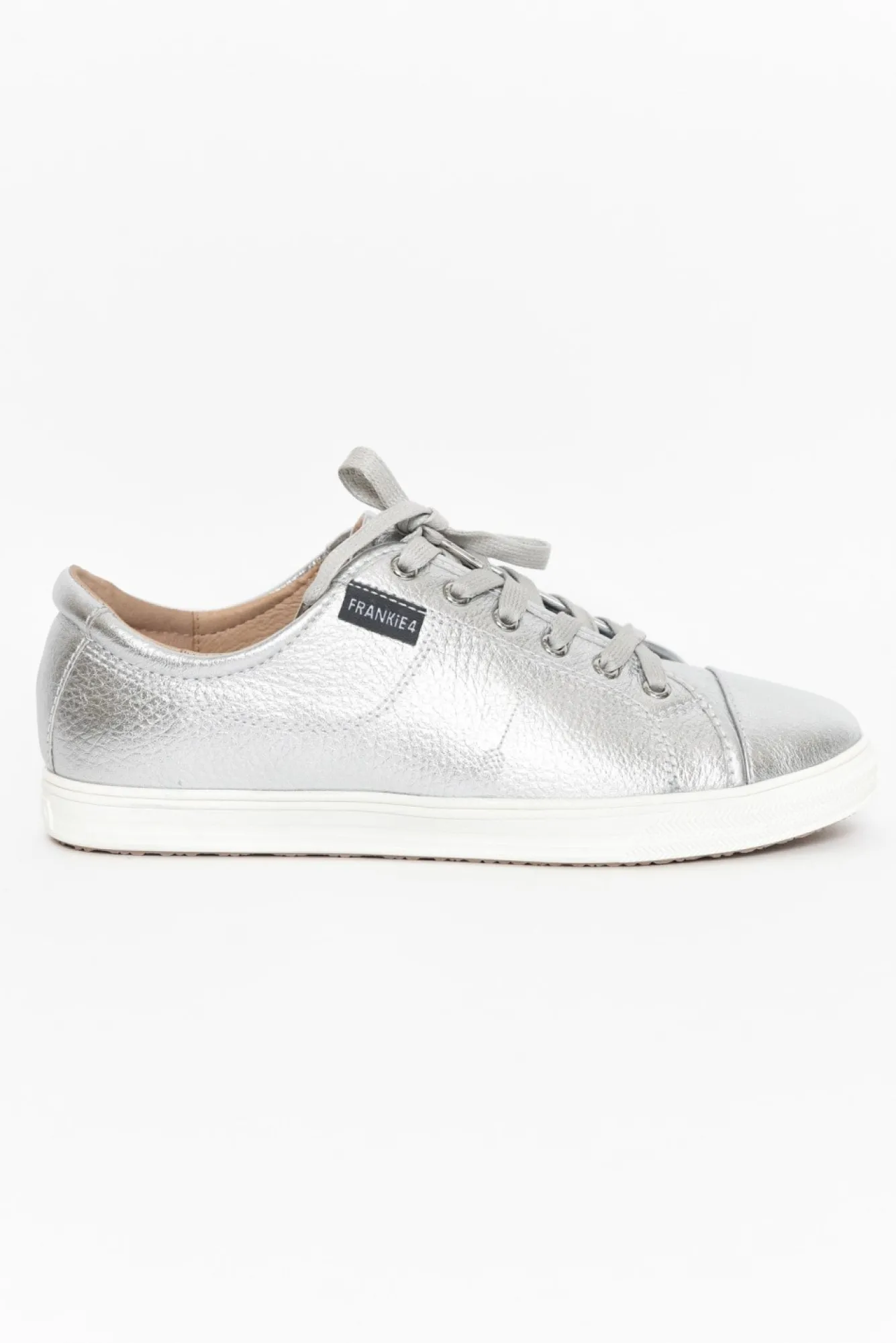 Leather Sneakers<Frankie4 Nat Ii Silver Tumbled Sneaker