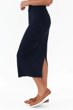Skirts<Lou Lou Navy Bamboo Maxi Tube Skirt