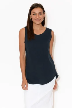 Cotton Tops<Elm Navy Cotton Scoop Tank