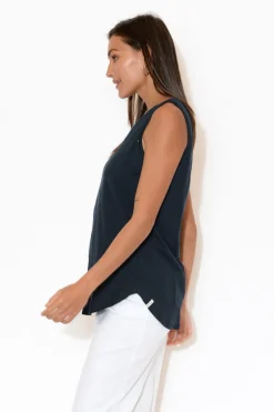 Cotton Tops<Elm Navy Cotton Scoop Tank