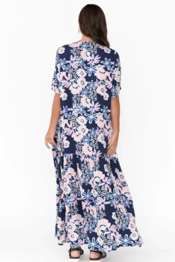 Maxi Dresses<Pq Navy Floral Peak Maxi Dress