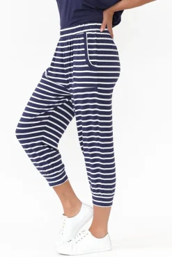 Pants<Betty Basics Navy Parisian Stripe Tokyo Slouch Pant