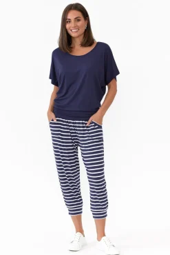 Pants<Betty Basics Navy Parisian Stripe Tokyo Slouch Pant