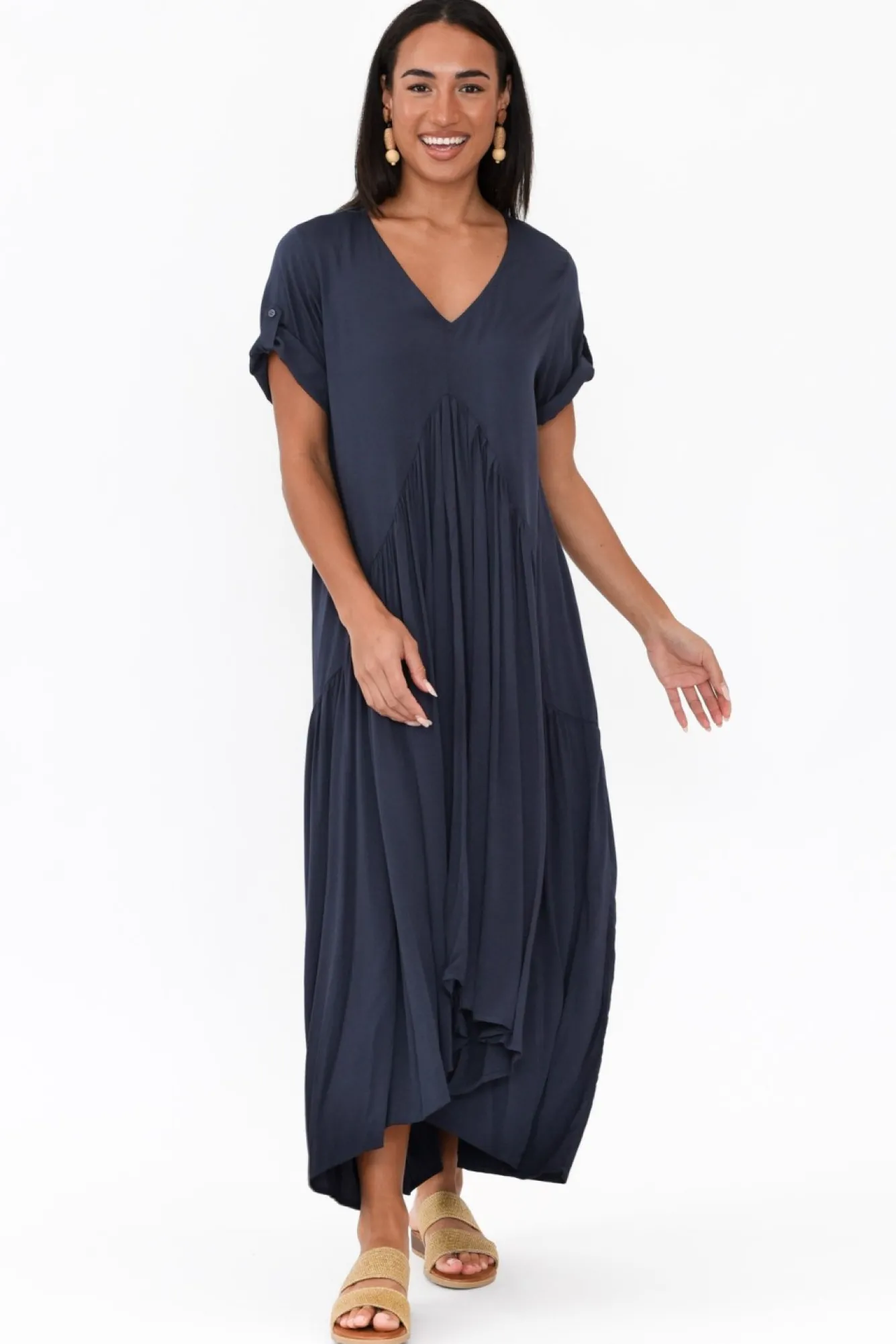Batwing Dresses<PQ Navy Peak Maxi Dress