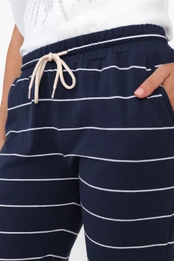 Pants<One Ten Willow Navy Pinstripe Cotton Everyday Tie Pant