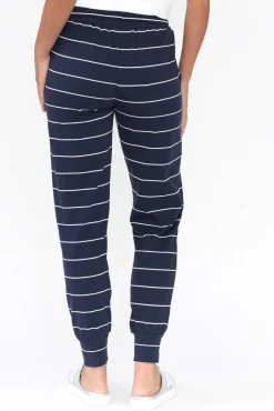 Pants<One Ten Willow Navy Pinstripe Cotton Everyday Tie Pant