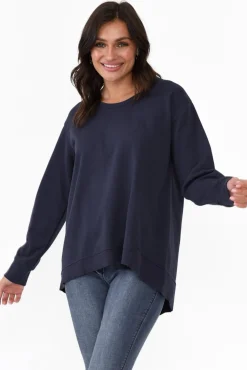 Cotton Tops<3rd Story Newhaven Navy Cotton Jumper