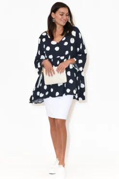 Tunic Tops<Label of Love Nia Navy Spot Tiered Top