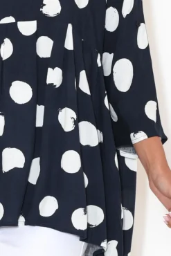 Tunic Tops<Label of Love Nia Navy Spot Tiered Top