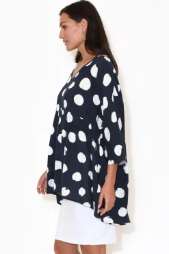 Tunic Tops<Label of Love Nia Navy Spot Tiered Top