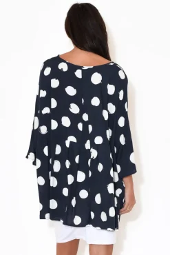 Tunic Tops<Label of Love Nia Navy Spot Tiered Top