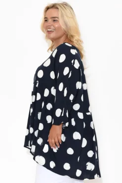Tunic Tops<Label of Love Nia Navy Spot Tiered Top