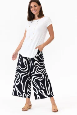 Pants<Willow Tree Niamh Navy Swirl Wide Leg Pant