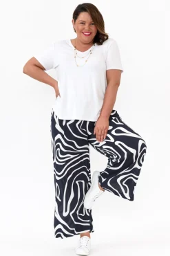 Pants<Willow Tree Niamh Navy Swirl Wide Leg Pant