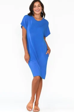 Bamboo Dresses<Lou Lou Nicks Cobalt Bamboo Tee Dress
