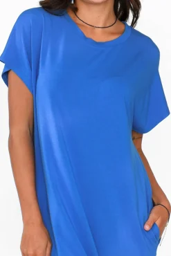 Bamboo Dresses<Lou Lou Nicks Cobalt Bamboo Tee Dress