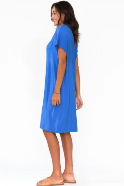 Bamboo Dresses<Lou Lou Nicks Cobalt Bamboo Tee Dress
