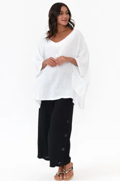 Pants<Willow Tree Nolan Black Linen Blend Button Pant