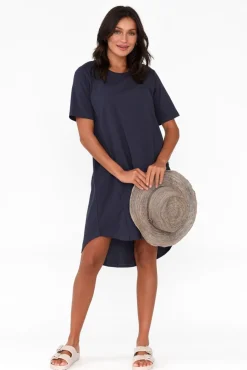 Cotton Dresses<Betty Basics Nyree Navy Hi Lo Cotton Dress