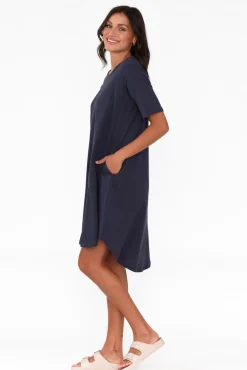 Cotton Dresses<Betty Basics Nyree Navy Hi Lo Cotton Dress