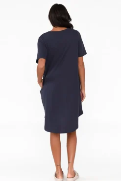 Cotton Dresses<Betty Basics Nyree Navy Hi Lo Cotton Dress